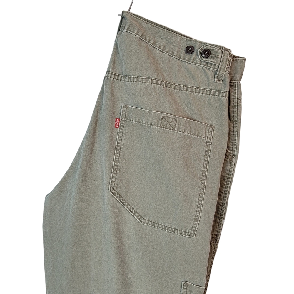 Levi's Extra Wide Leg Army Green Military Workwear Streetwear Vibes Pants 36x32 - Picture 4 of 16